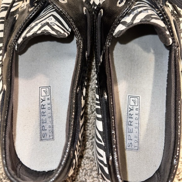 Sperry Topsider Zebra Print Sequin Boat Shoes Size 8.5 - Picture 5 of 7